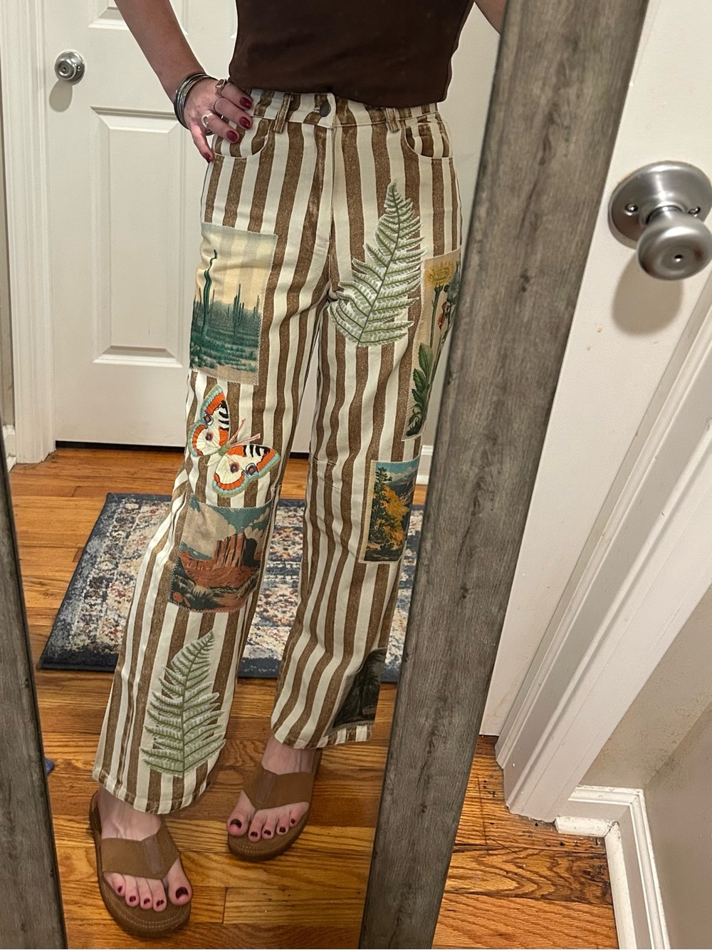 ❌SOLD❌ NWT Free People X Denim And Bone Roadtrip Striped Jeans Size XS (24) - Picture 13 of 16